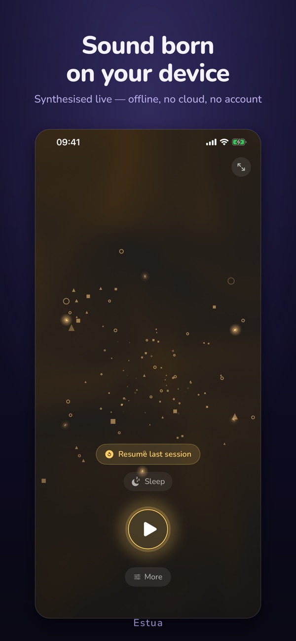 Sound born on your device — estua screenshot