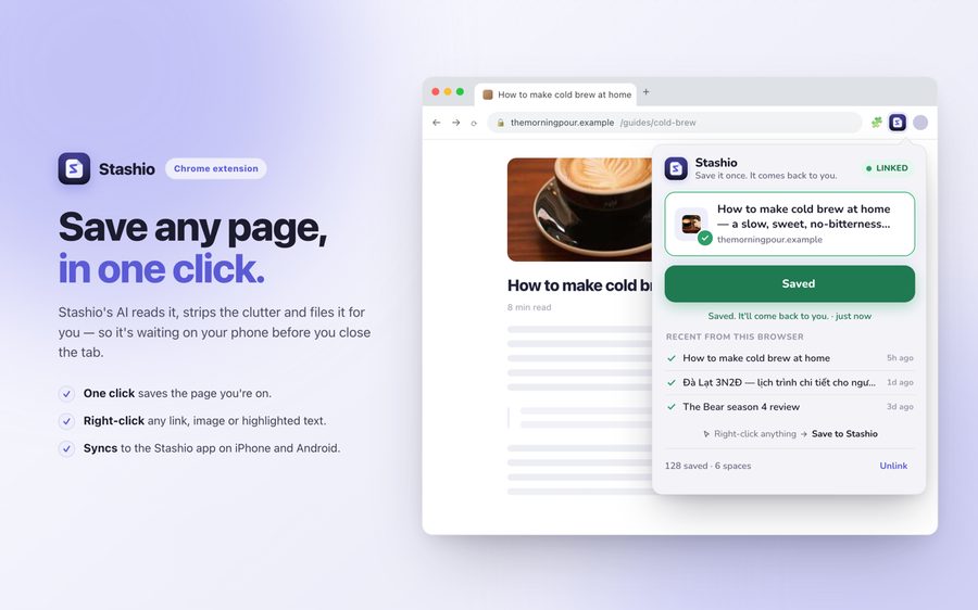 One click saves the page
